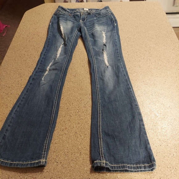 Blue Asphalt Denim - Blue asphalt bootcut jeans short 1 distressed